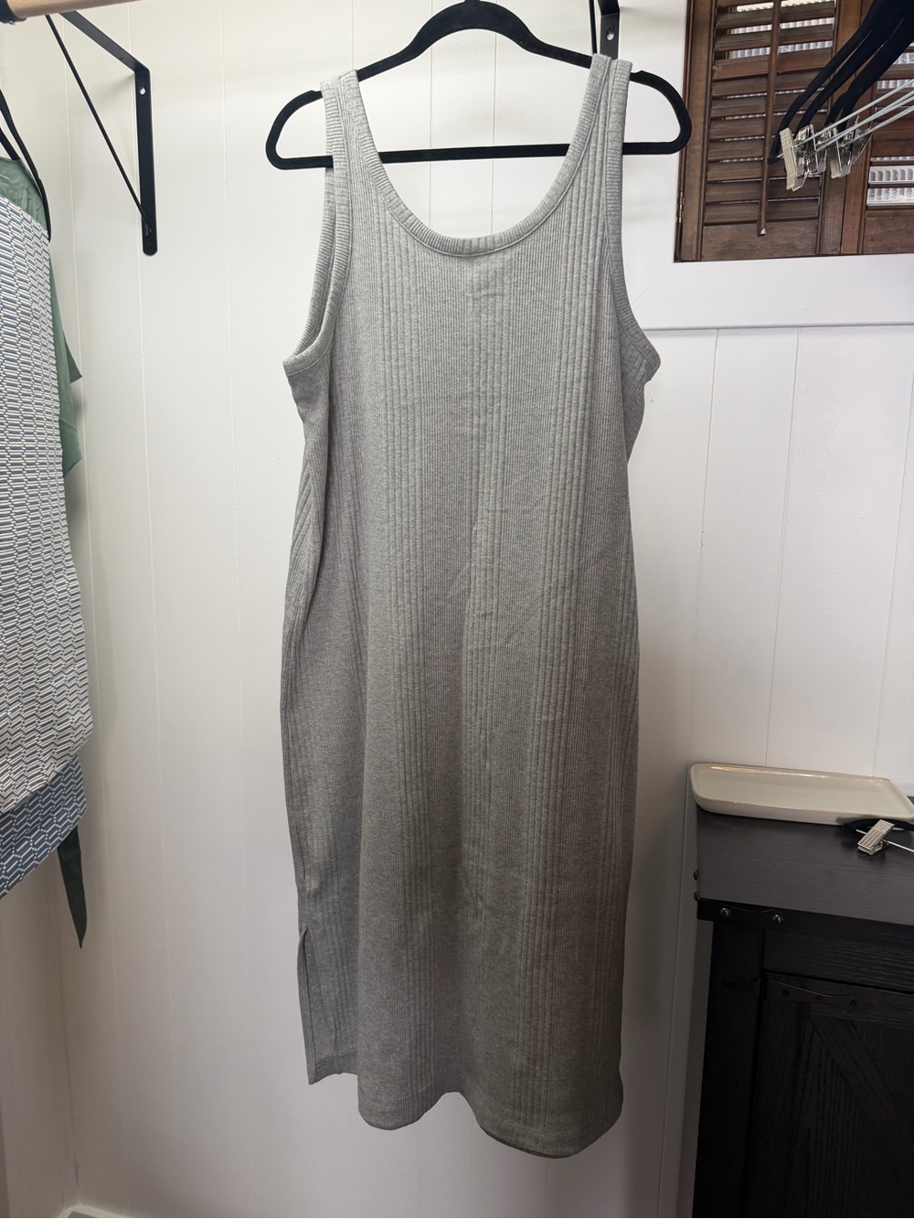 a new day Ribbed Knit Tank Dress - Light Gray